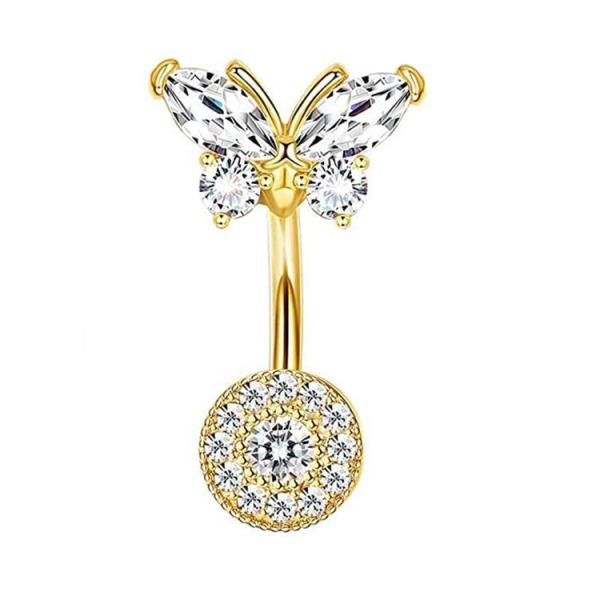 Crystal Butterfly Piercing Belly Button Body Jewellery