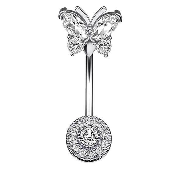 Crystal Butterfly Piercing Belly Button Body Jewellery