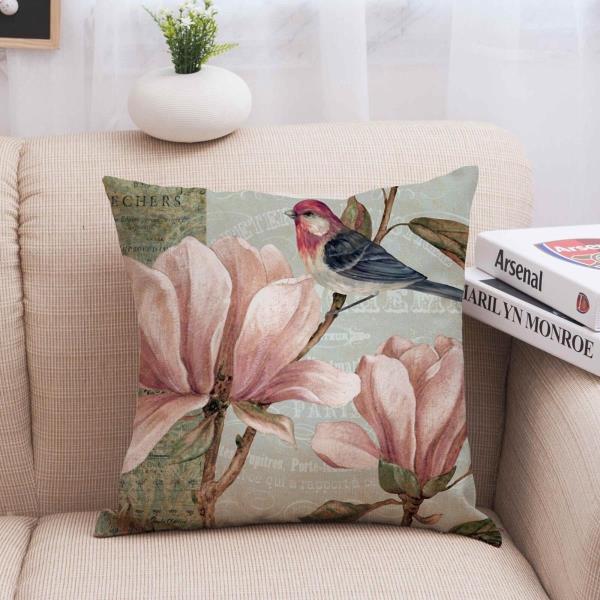 Retro Vintage European Bird Bohu Cushion Cover