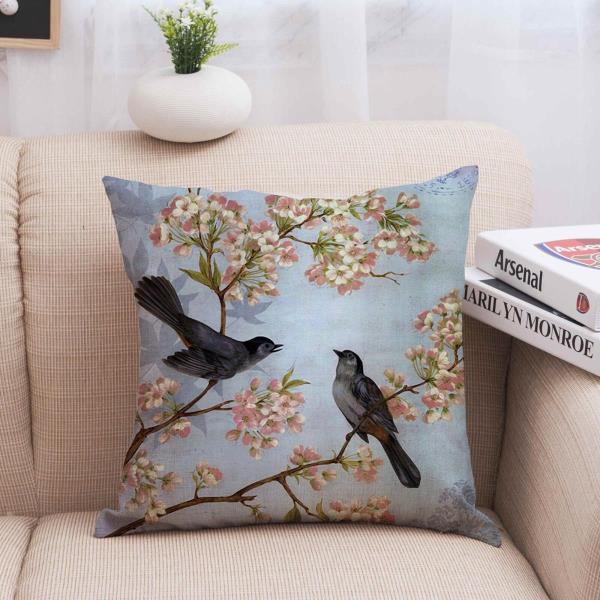 Retro Vintage European Bird Bohu Cushion Cover