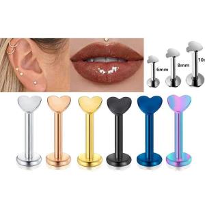 3 Pcs Heart Matte Lip Tongue Piercing Jewellery