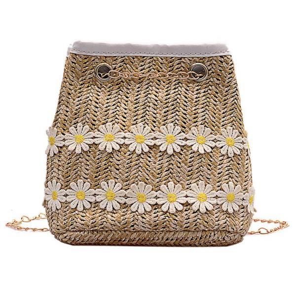 Woven Flower Chain Crossbody Bag