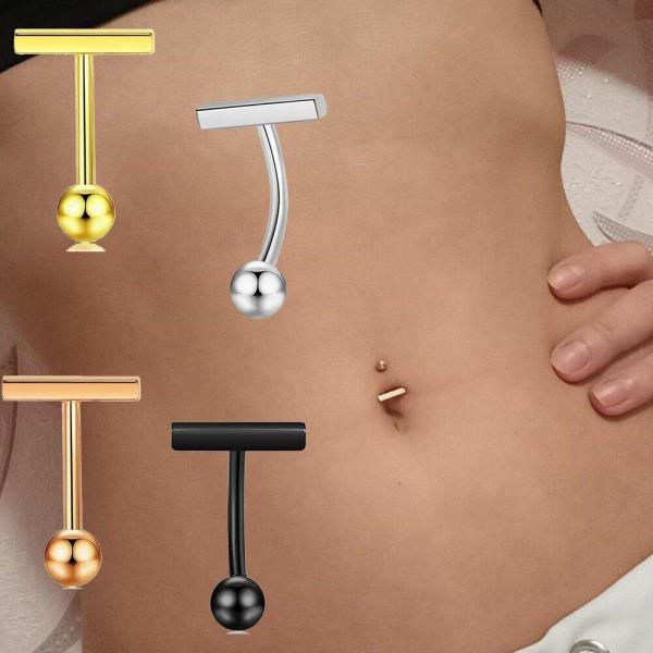 T Shape Stainless Steel Dangle Piercing Belly Button