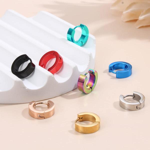 Stainless Steel Ring Hoop Clip Punk Earring