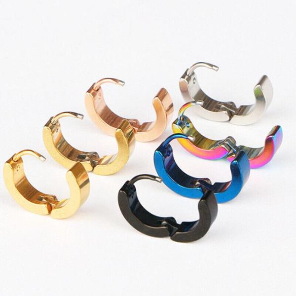 Stainless Steel Ring Hoop Clip Punk Earring