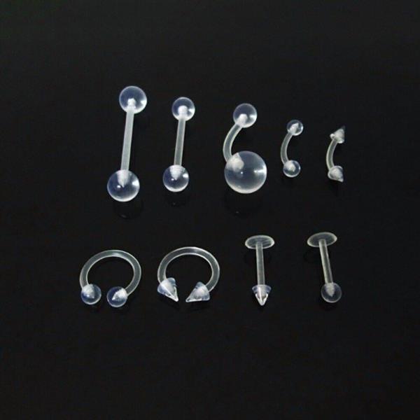 9 Flexible Acrylic Nose Ear Lip Piercing Retainers