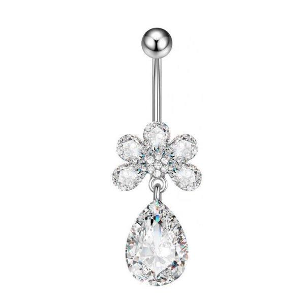 Stainless Steel Crystal Piercing Belly Button