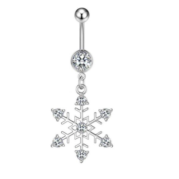 Stainless Steel Crystal Piercing Belly Button