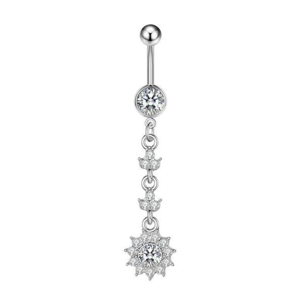 Stainless Steel Crystal Piercing Belly Button