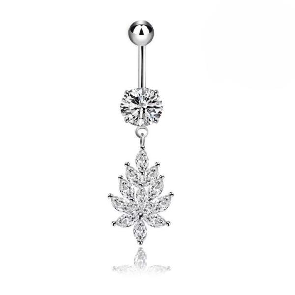 Stainless Steel Crystal Piercing Belly Button