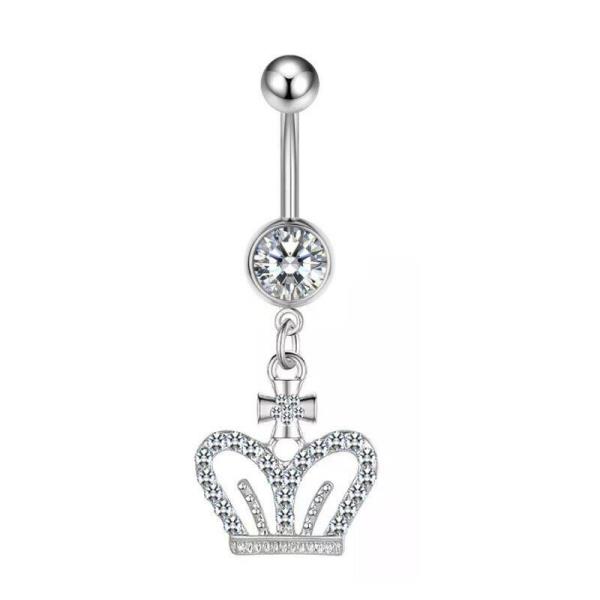 Stainless Steel Crystal Piercing Belly Button