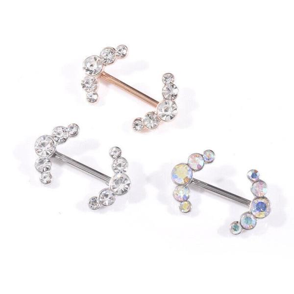 Crystal Stainless Steel Piercing Bars Body Jewellery