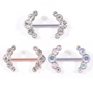 Crystal Stainless Steel Piercing Bars Body Jewellery