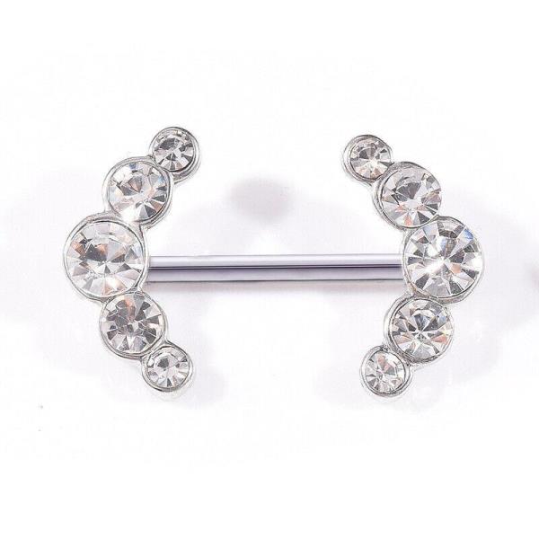 Crystal Stainless Steel Piercing Bars Body Jewellery