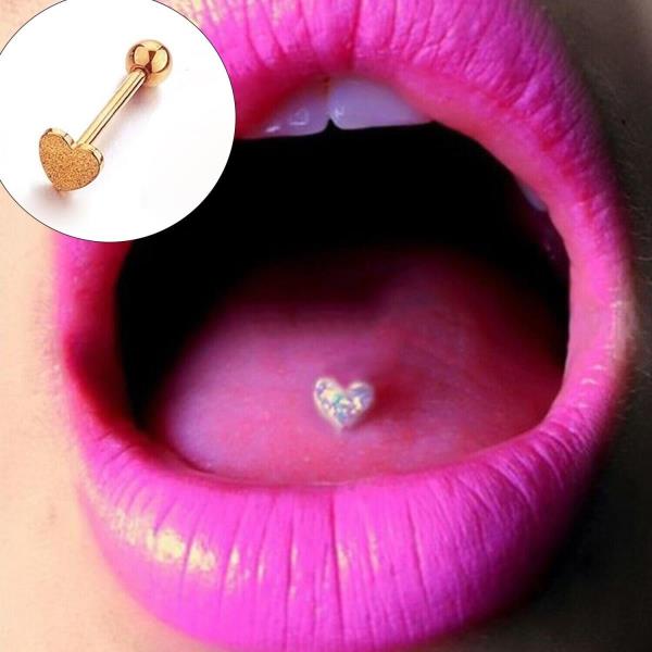 3 Pcs Heart Matte Lip Tongue Piercing Jewellery