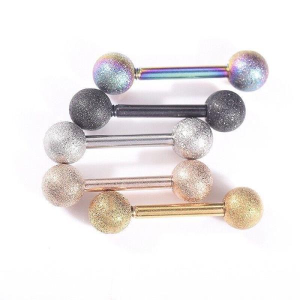 5 Pcs Matte Frosted Piercing Barbells