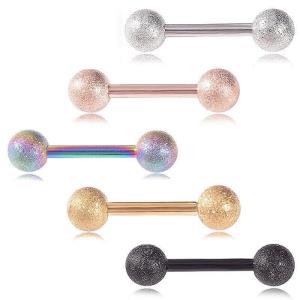 Stainless Steel Rainbow Barbell Bar Tongue Lip Piercing Jewellery