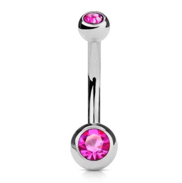 Stainless Steel Crystal Piercing Belly Button Ring