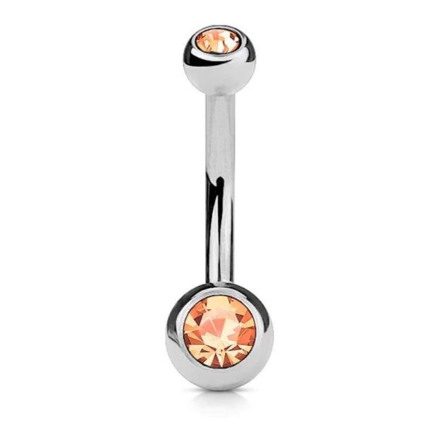 Stainless Steel Crystal Piercing Belly Button Ring