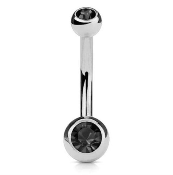 Stainless Steel Crystal Piercing Belly Button Ring