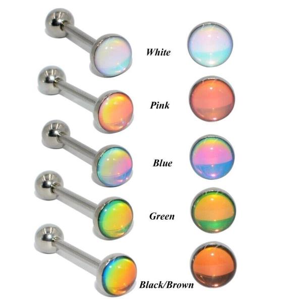 Stainless Steel Rainbow Barbell Bar Tongue Lip Piercing Jewellery