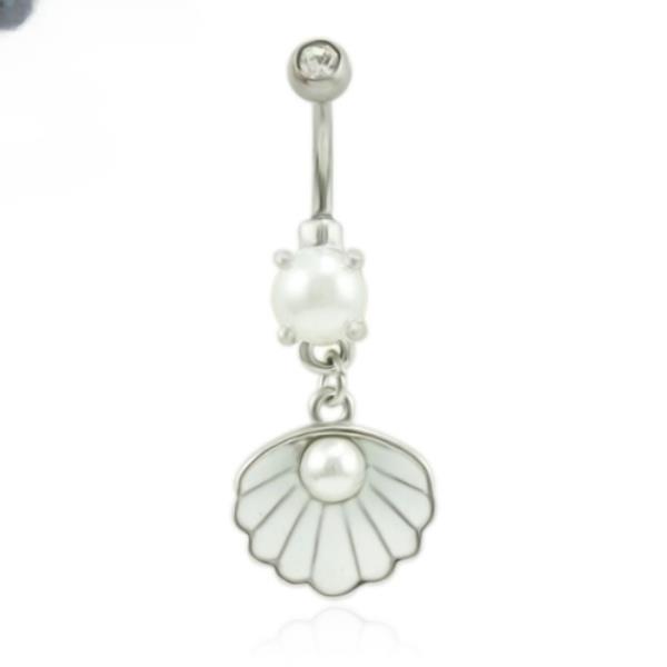 Stainless Steel Animal Pearl Shell Piercing Belly Button