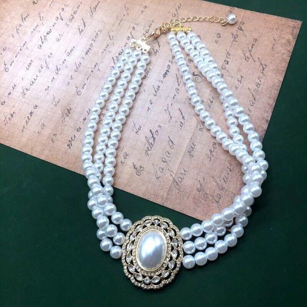 Baroque Retro Vintage Multi Layer Pearl Necklace