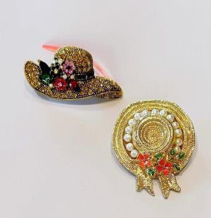 Baroque Retro Vintage Multicolour Crystal Hat Brooch