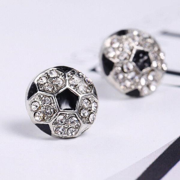 Glitter Crystal Sports Studs Earrings