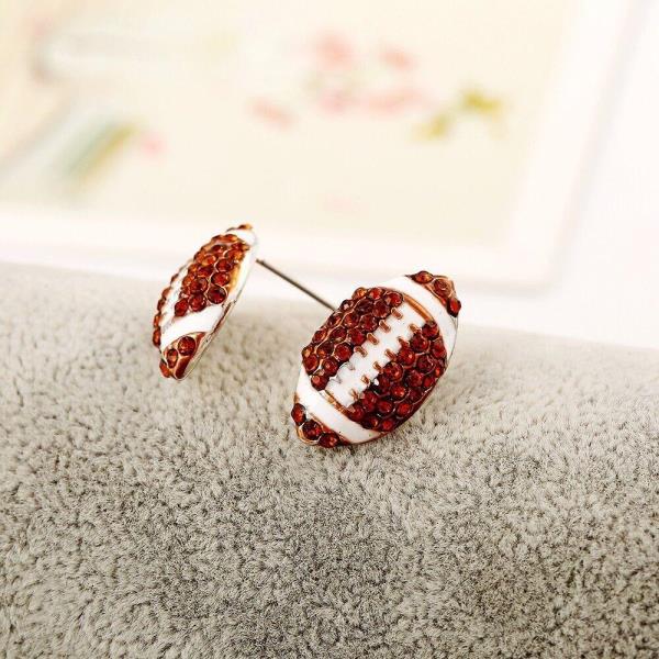 Glitter Crystal Sports Studs Earrings