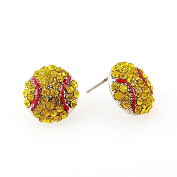 Glitter Crystal Sports Studs Earrings