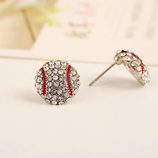 Glitter Crystal Sports Studs Earrings