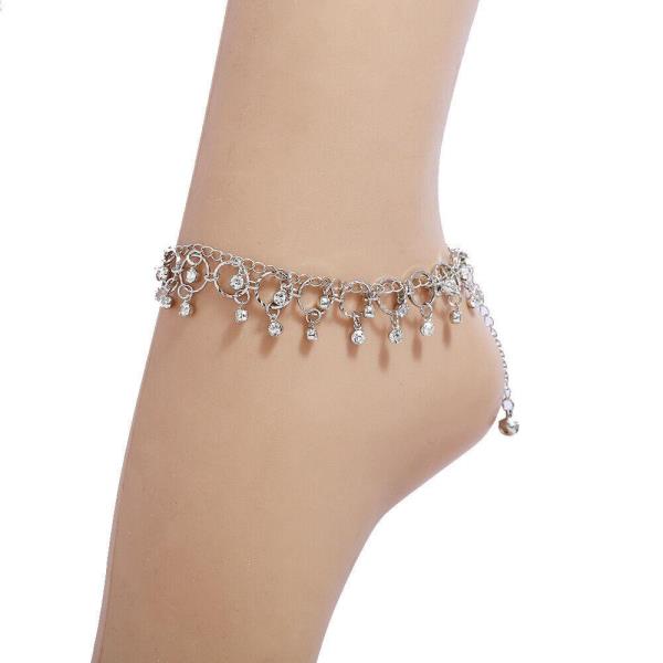 Retro Bohemian Crystal Tassel Anklet