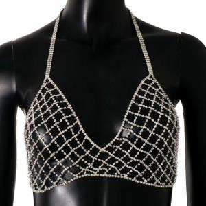 Rhinestone Party Bra Body Chain