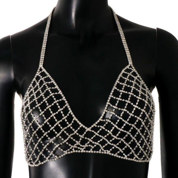 Rhinestone Party Bra Body Chain