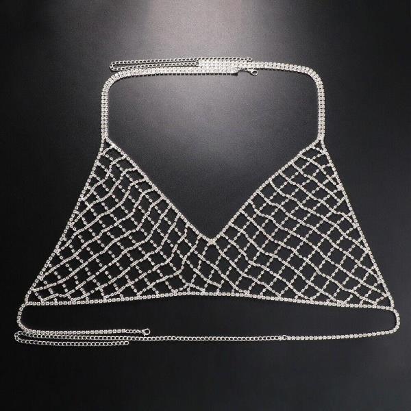 Rhinestone Party Bra Body Chain