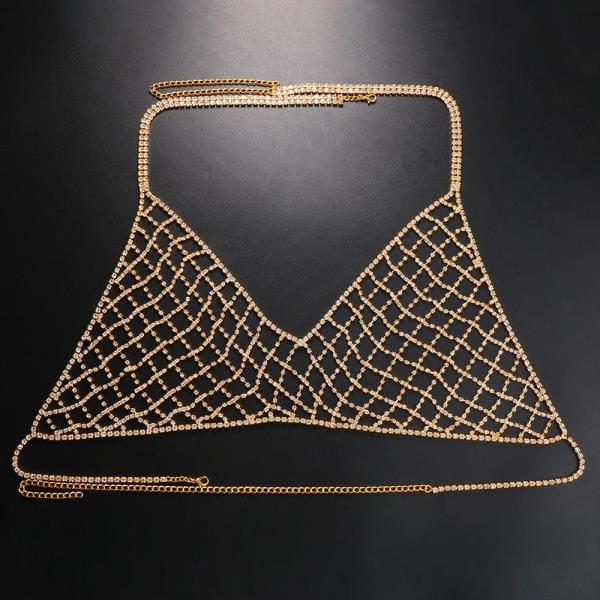 Rhinestone Party Bra Body Chain