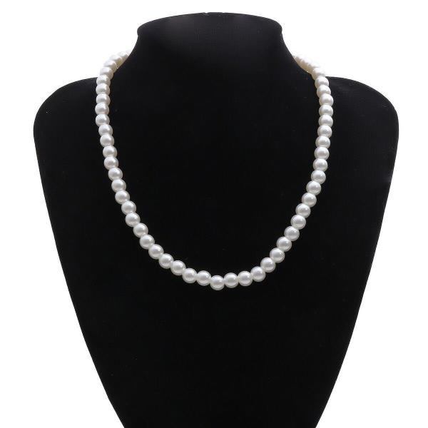 Simple White Imitation Pearl Clavicle Necklace