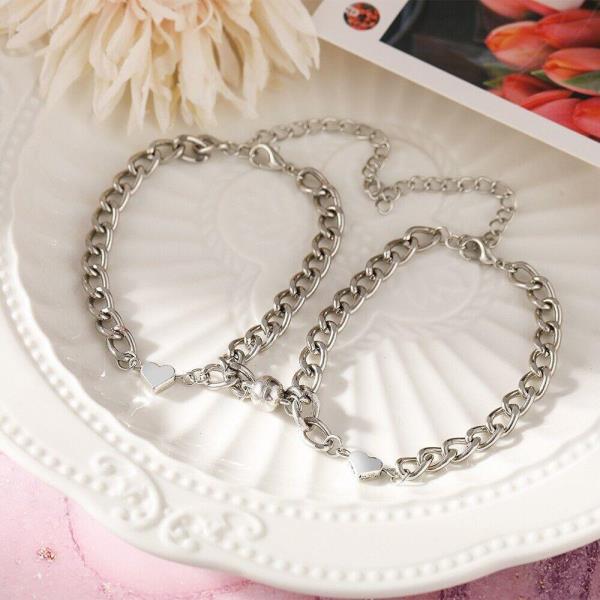 2 Pcs Magnetic Couple Love Heart Bracelets