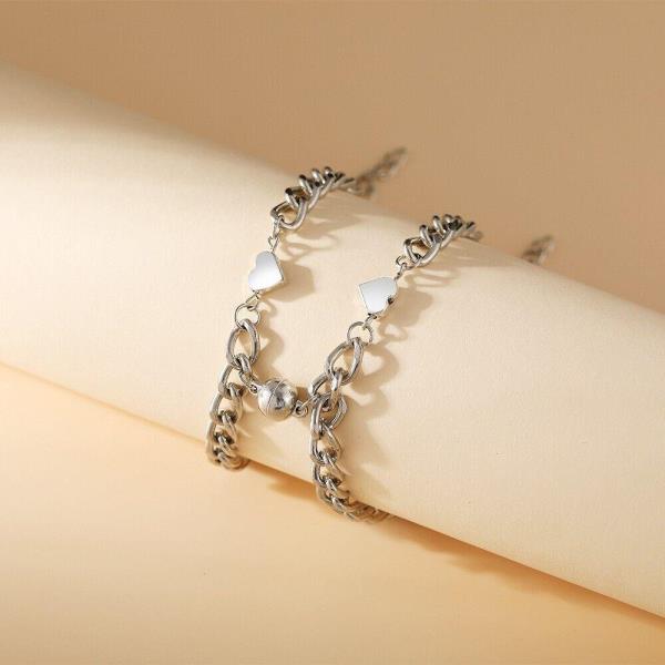 2 Pcs Magnetic Couple Love Heart Bracelets