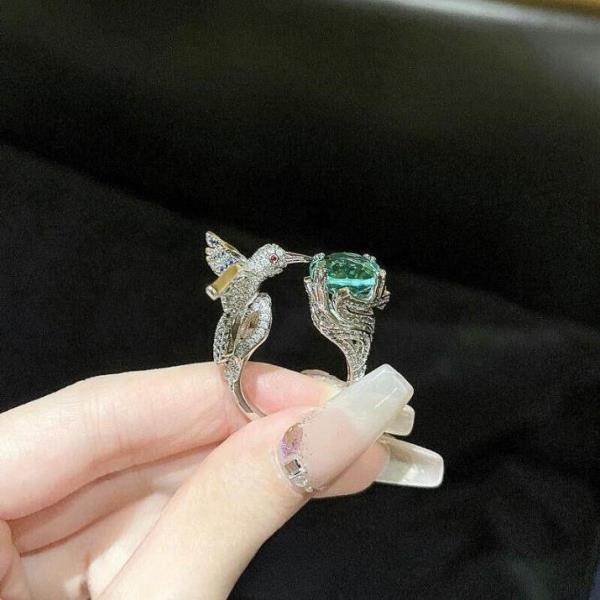 18K Platinum Plated Zircon Bird Midi Finger Knuckle Ring