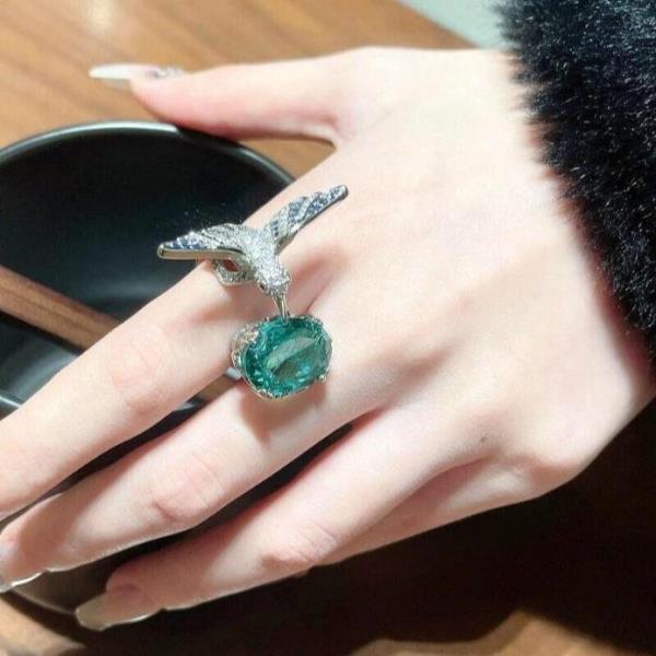 18K Platinum Plated Zircon Bird Midi Finger Knuckle Ring