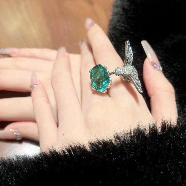 18K Platinum Plated Zircon Bird Midi Finger Knuckle Ring