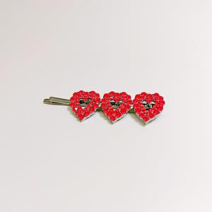 Red Heart Rhinestone Love Hair Pin 