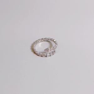 Double Layer Silver Rhinestone Ring