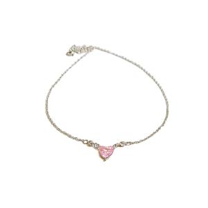 Pink Crystal Love Pendant Necklace