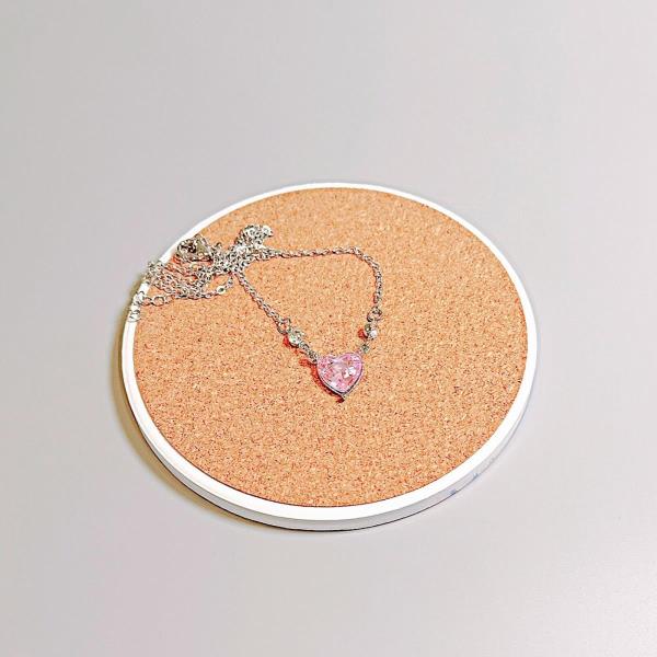 Pink Crystal Love Pendant Necklace