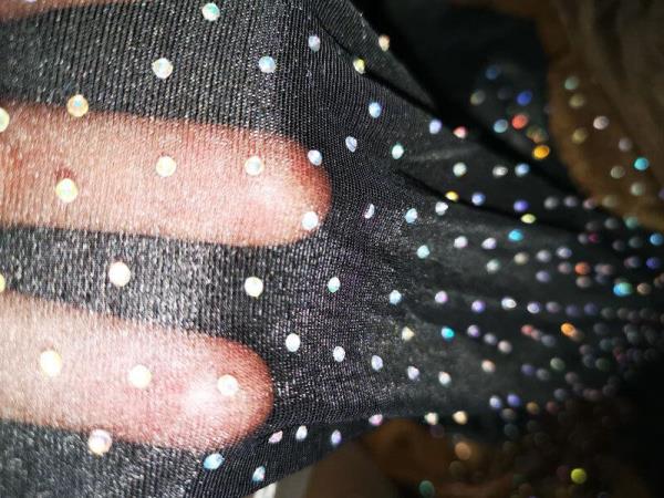 Multi Rhinestones Silky Shimmering Pantyhose