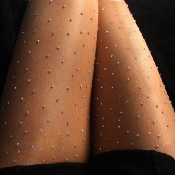 Multi Crystals Net Mesh Tights Pantyhose