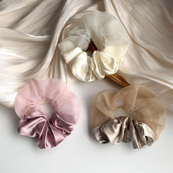 Satin Chiffon Scrunchies Hair Tie 